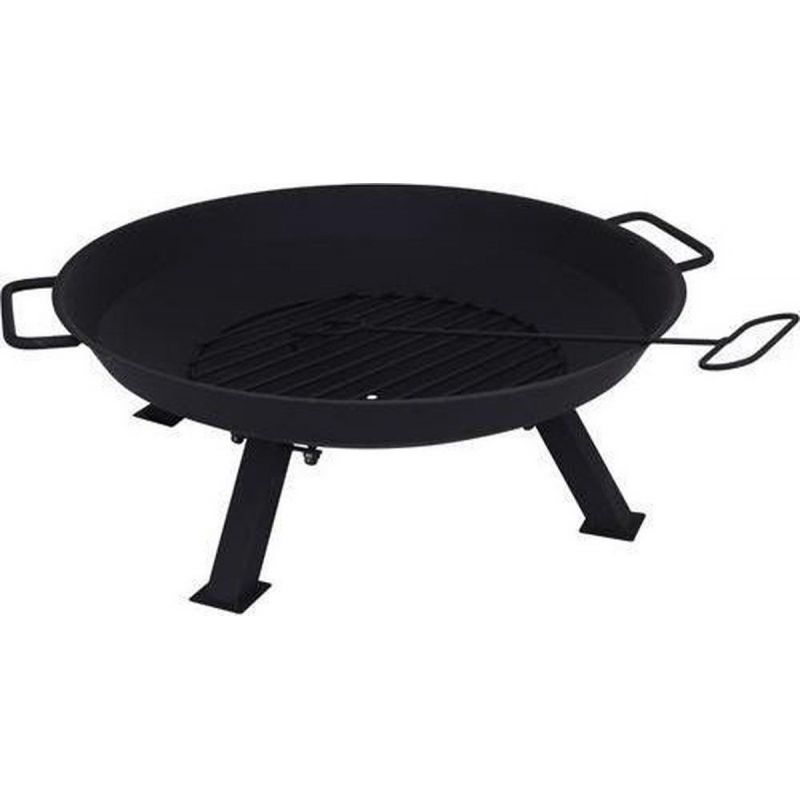 Vuurschaal Metaal 4 Poten Diameter 56cm Zwart | Terrashaard met pook
