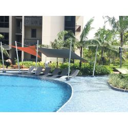 Umbrosa Ingenua schaduwdoek driehoek 4x4x4 m solidum grey