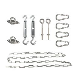 RVS Bevestigingsset vierkant, 2 palen en 2 muur