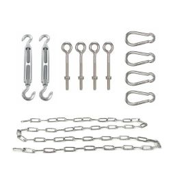 RVS Bevestigingsset vierkant, 4 palen