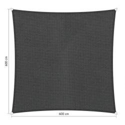 Shadow Comfort vierkant 6x6m DuoColor Carbon Black
