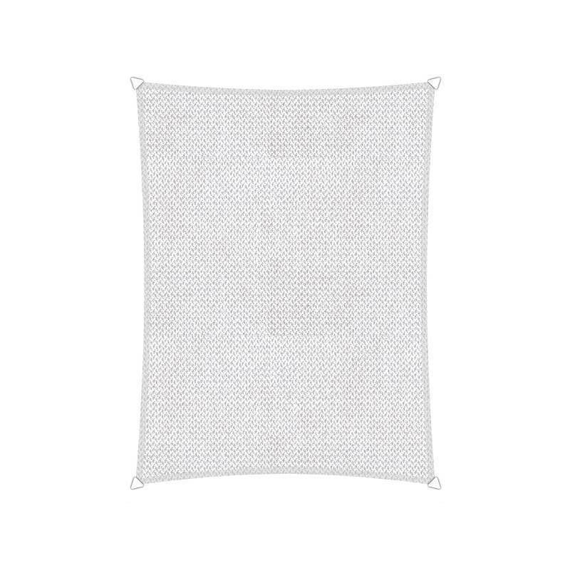 Compleet pakket: Sunfighters rechthoek 3,5x5m Wit met RVS Bevestigingsset en buitendoekreiniger