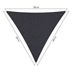 Shadow comfort driehoek Carbon Black 2,00x2,00x2,00m