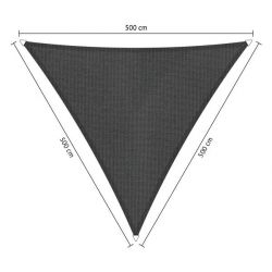 Shadow Comfort driehoek 5x5x5m DuoColor Carbon Black