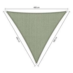 Compleet pakket: Shadow Comfort driehoek 4x4x4m Moonstone Green met RVS Bevestegingsset en buitendoek reiniger