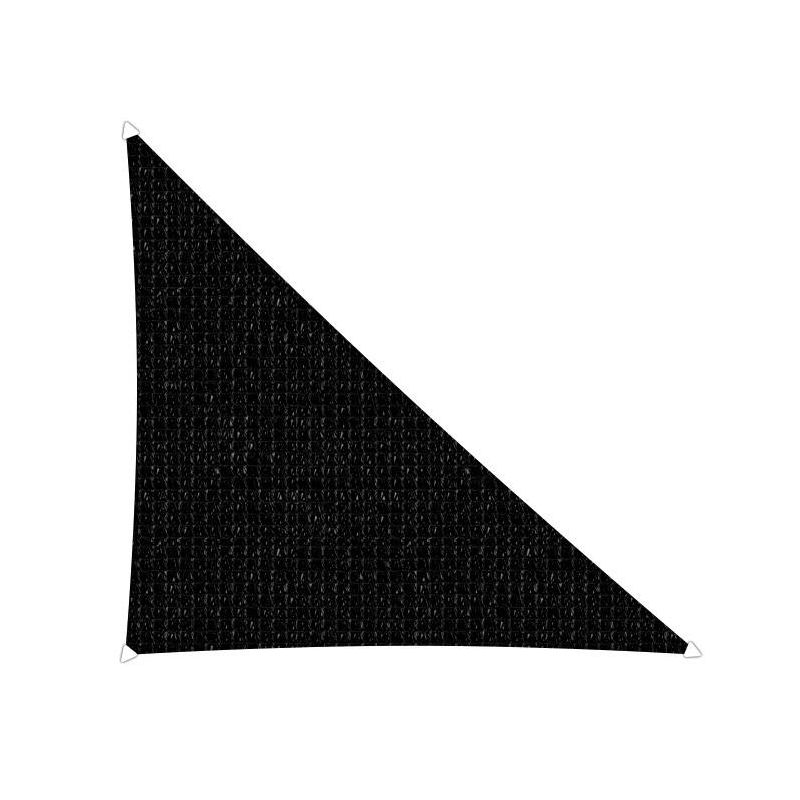 Compleet pakket: Sunfighters driehoek 3.5x4x4.5m Zwart met RVS Bevestigingsset en buitendoekreiniger