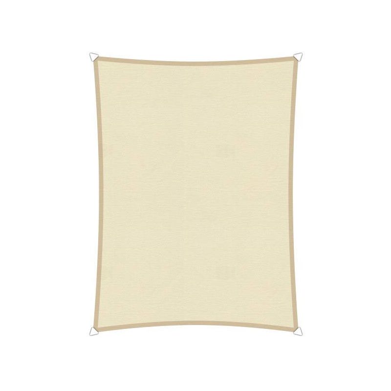 Compleet pakket: Sunfighters rechthoek 3x4m Ivoor met RVS Bevestigingsset en buitendoekreiniger