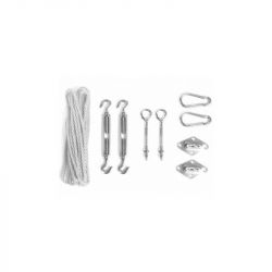 Compleet pakket: Shadow Comfort vierkant 3,6x3,6 Japanese Brown met RVS Bevestigingsset en buitendoekreiniger