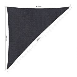 Schaduwdoek / shadesail Shadow Comfort driehoek / triangle 90° 4,00x4,00x5,70 meter DuoColor Carbon Black