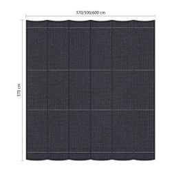 Harmonicadoek / wavesail Shadow Comfort incl. bevestigingsset DuoColor Carbon Black 3,70x3,70 meter