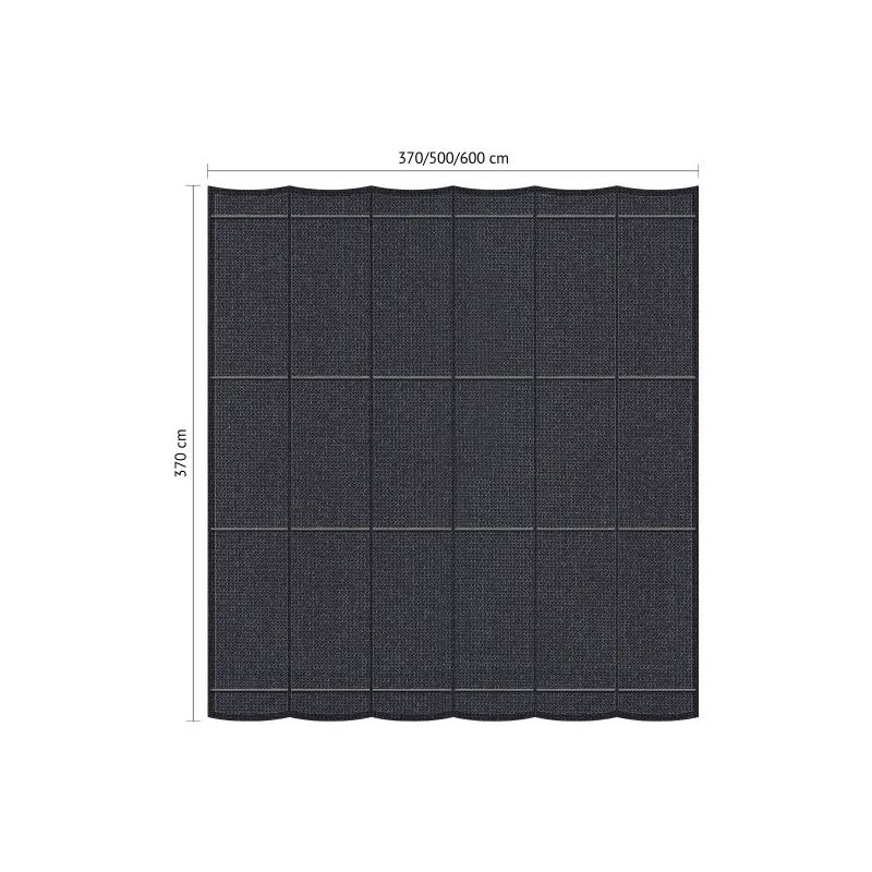 Harmonicadoek / wavesail Shadow Comfort incl. bevestigingsset DuoColor Carbon Black 3,70x3,70 meter