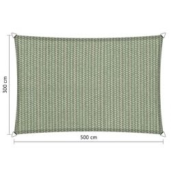 Compleet pakket: Shadow Comfort rechthoek 3x5m Moonstone Green met RVS Bevestegingspakket en buitendoek reiniger