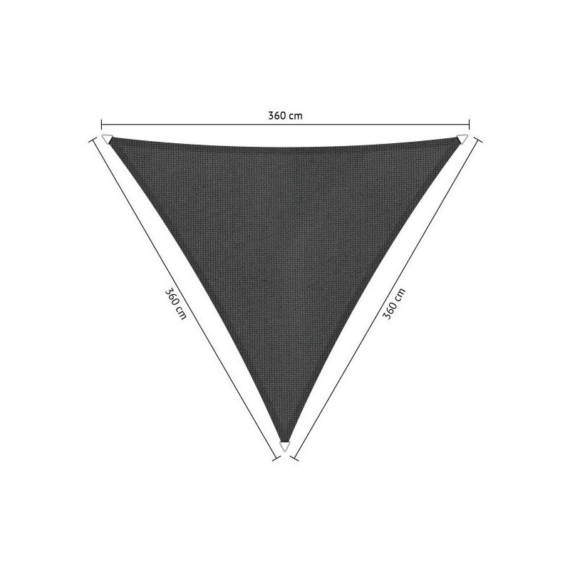 Shadow comfort driehoek Carbon Black DuoColor 3,6x3,6x3,6m