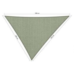 Compleet pakket: Shadow Comfort driehoek 4x4,5x5m Moonstone green met RVS Bevestegingssset en buitendoek reiniger