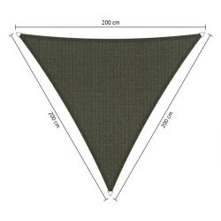 Compleet pakket: Shadow Comfort driehoek 2x2x2m Deep Grey met RVS Bevestegingspakket en buiten reiniger
