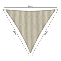 Compleet pakket: Shadow Comfort driehoek 2x2x2m Sahara Sand met RVS Bevestegingspakket en buiten reiniger